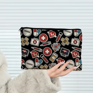 Medizinisches Motiv Make-up Tasche, langlebige leichte Kosmetiktasche mit Reißverschluss für Reise.