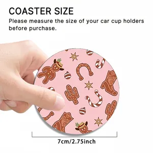 Rosa western natale sottobicchiere auto, carino omino di pan di zenzero cowboy stivali 7cm