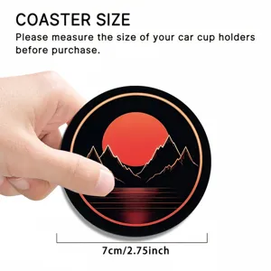 Auto Tassenuntersetzer Silikon Becher Matte Sonnenuntergang Berg Design 7cm rutschfest