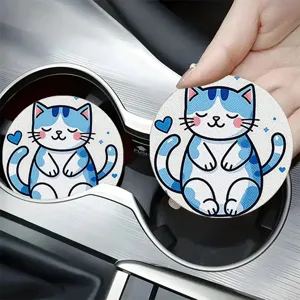 Universal Silikon Auto Getränkehalter Untersetzer Rutschfest Cartoon Tier Mandala Druck Innenraum Zubehör Dekorative Kaffeematte