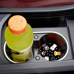 Auto Becherhalter Untersetzer saugfähig rutschfest Leder süße Katzenpfote Matte Deko