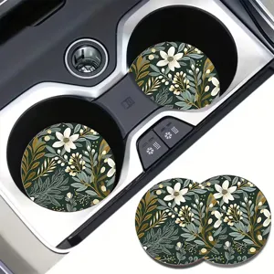 Universal Auto Untersetzer Silikon Rund Rutschfest Hitzebeständig Matt Für Fahrzeug Wasserflaschenhalter Blumen Katzenpfote Muster Auto Interieur Zubehör
