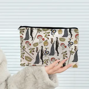 Fantasy illustration cosmetic bag zipper pouch portable travel makeup storage bag stylish