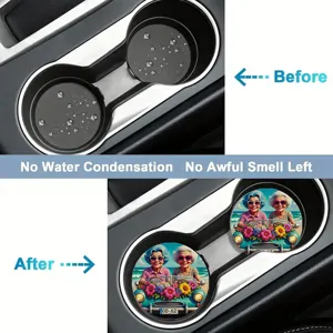Détail de sous-verre de voiture absorbant pour garder l'habitacle sec et propre.