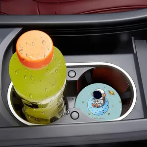 Creative acrylic car cup coaster anti-slip mat for automotive interior water bottle holder detail