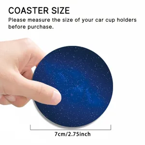 Sous-tasse de voiture avec motif galaxie étoilée, tapis rond antidérapant de 7cm pour auto.
