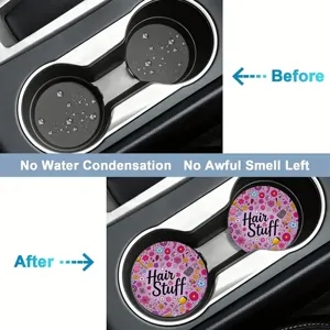 Silikon Auto Tassenhalter Untersetzer Detail mit Blumenmuster und Feuchtigkeitsschutz.