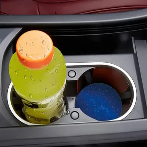 Sous-verre porte-tasse de voiture motif ciel étoilé, tapis antidérapant et imperméable.