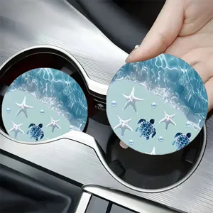 Niedliche Ozean Design Auto Untersetzer Set, saugfähige Tassenhalter Matten für den Innenraum.