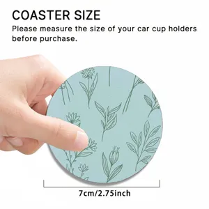 Schöner Auto Untersetzer rutschfest Tassenhalter Matte grünes botanisches Blumenmuster 7cm