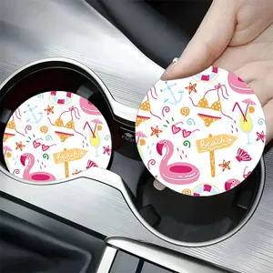 Simpatico sottobicchiere per auto fenicottero antiscivolo portabicchieri stile spiaggia