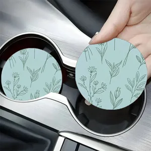 Auto Tassen Untersetzer rutschfest Gummi Becherhalter Matte fuer Auto botanisches Blumen