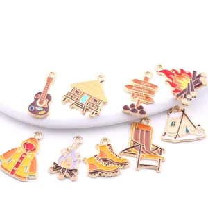 DIY enamel camping charms alloy cute pendant jewelry making craft accessories set