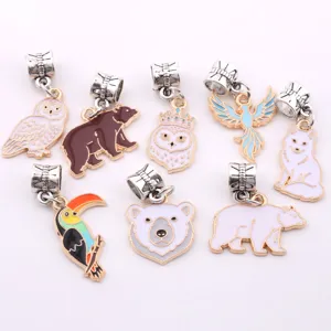 Cute cartoon animal enamel alloy charms DIY pendants for bracelets and necklaces jewelry making