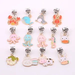 DIY Enamel Ocean Animal Alloy Pendants Charms for Bracelets & Necklaces Jewelry Making