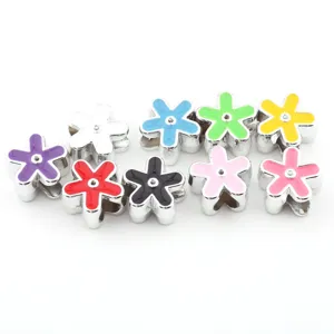 Colorful CCB Flower Spacer Beads 10mm Large Hole UV Plated DIY Jewelry Making Bracelets