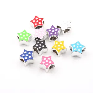 Bunte Stern CCB Großloch Perlen UV beschichtet Lose Perlen für DIY Schmuck Zubehör