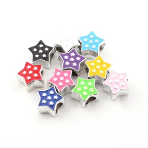 Bunte stern große loch perlen DIY schmuck herstellung zubehör, UV beschichtete lose perlen, 10mm.