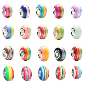 Colorful Striped Resin Beads Glass Large Hole Beads DIY Bracelet Charm Jewelry Accessories Wholesale