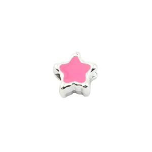 Bella perlina distanziatrice a stella rosa argentata DIY per creare braccialetti.