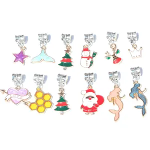 Close-up detail of colorful enamel alloy DIY charms, perfect for handmade jewelry making.