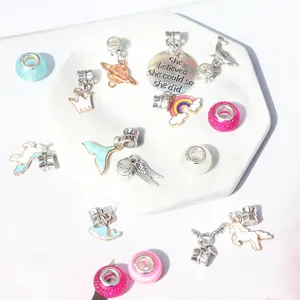 Alloy enamel DIY charms and beads set, featuring various cute shapes for jewelry making.