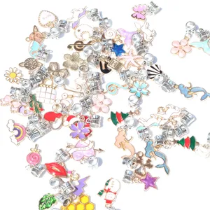 Assorted enamel alloy charms DIY jewelry making pendants cute colorful accessories set