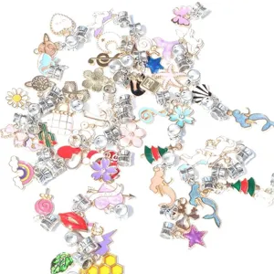 Mixed colorful oil drip alloy DIY charm pendants assorted cute handmade jewelry making parts