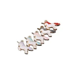 Alloy enamel unicorn charms pendants DIY jewelry making accessories for bracelets earrings necklaces.