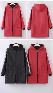 Long sleeve hooded waterproof apron fleece lined kitchen work clothes side pocket design