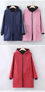 Long sleeve fleece lined kitchen apron waterproof oilproof workwear hooded warm coat new