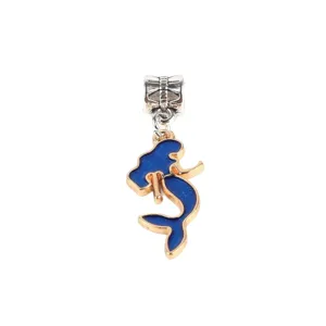 Cute blue enamel mermaid charm pendant for DIY bracelets and necklaces jewelry making.