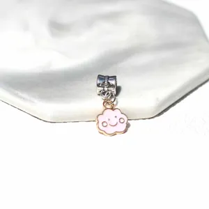 DIY roz χαμογελαστό σύννεφο charm κρεμαστό χάντρα ασημί για βραχιόλι κολιέ κοσμήματα