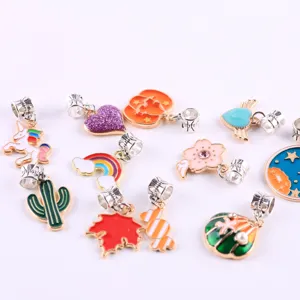 Alloy Enamel Cartoon Cartoon Plant Animal Charms For DIY Jewelry Making Bracelet Necklace Pendants