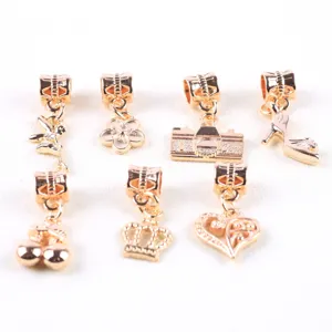 Gold alloy DIY charms pendants set for bracelet necklace jewelry making accessories