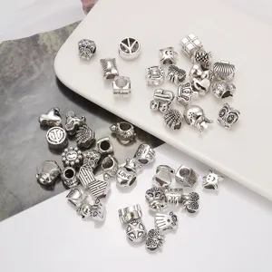 DIY Pandora Stil antike Silber Charm Perlen Legierung Abstandsperlen Armband Schmuckzubehör