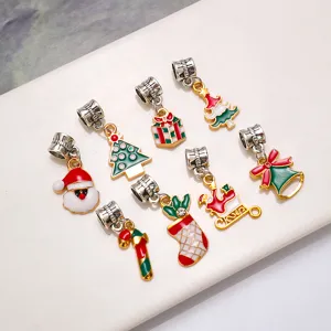 Christmas DIY jewelry alloy charms set, assorted holiday pendants for bracelets and necklaces