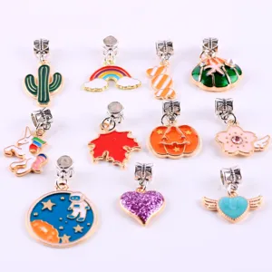 Mixed alloy enamel charms DIY handmade bracelet necklace earrings pendant jewelry set wholesale