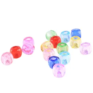 Bunte facettierte Acryl-Fassperlen für DIY Schmuckherstellung, 11x13mm Regenbogen-Bonbon-Farben.