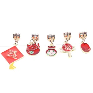 DIY alloy enamel charms red lucky bag pendant accessories for cute bracelet necklace