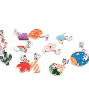 Enamel alloy charms DIY jewelry making, rainbow astronaut pendant for bracelets, necklaces.