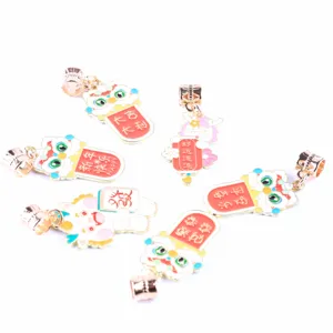 DIY dragon year alloy enamel charms cute lucky pendant for bracelet necklace making