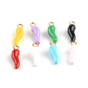 Colorful enamel chili pepper charms alloy DIY jewelry pendants for cute earrings keychains