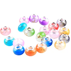 Perline acriliche foro grande DIY charm colorati per braccialetti creazione di gioielli