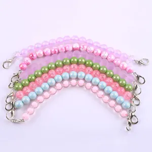 Macaron farbige Perlen Kette Anhänger für Schlüsselbänder, Taschen und Handyhüllen bunt.