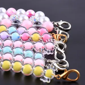 Bunte Macaron Perlen Schlüsselanhänger Handykette süße Taschen Anhänger Set neu.