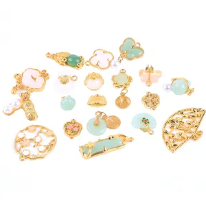 Chinese Stijl Legering Druppelolie Imitatie Jade DIY Sieraden Accessoires Bedels Hanger Voor Armband Ketting Ambacht