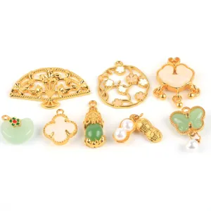 Groothandel Chinese stijl vergulde geëmailleerde DIY sieraden hangers bedels