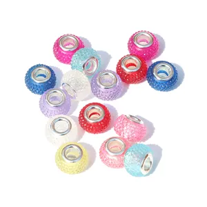 DIY Resin Beads Bayberry Ball Large Hole Beads Craft Accessories For Jewelry Making Necklace Bracelet Decoration