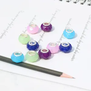 DIY Acryl Facettierte Große Loch Perlen Süß Niedlich Lose Perlen Bunt Handwerk Schmuckherstellung Zubehör
